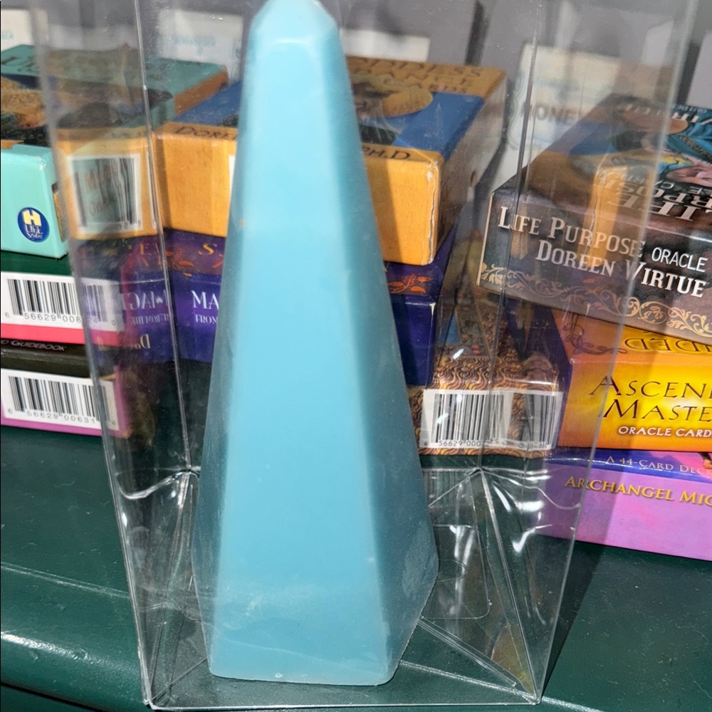 Blue Pyramid Candle